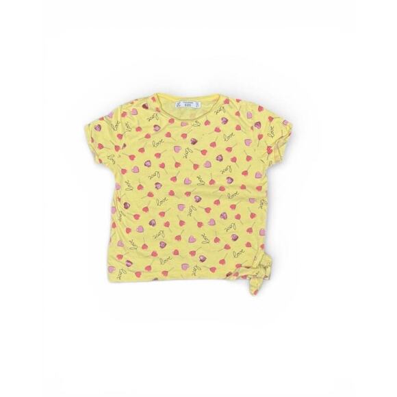 Terranova Other - Terranova Kids Yellow Heart Lollipop Print Side-Tie T-Shirt - Girls Size XS